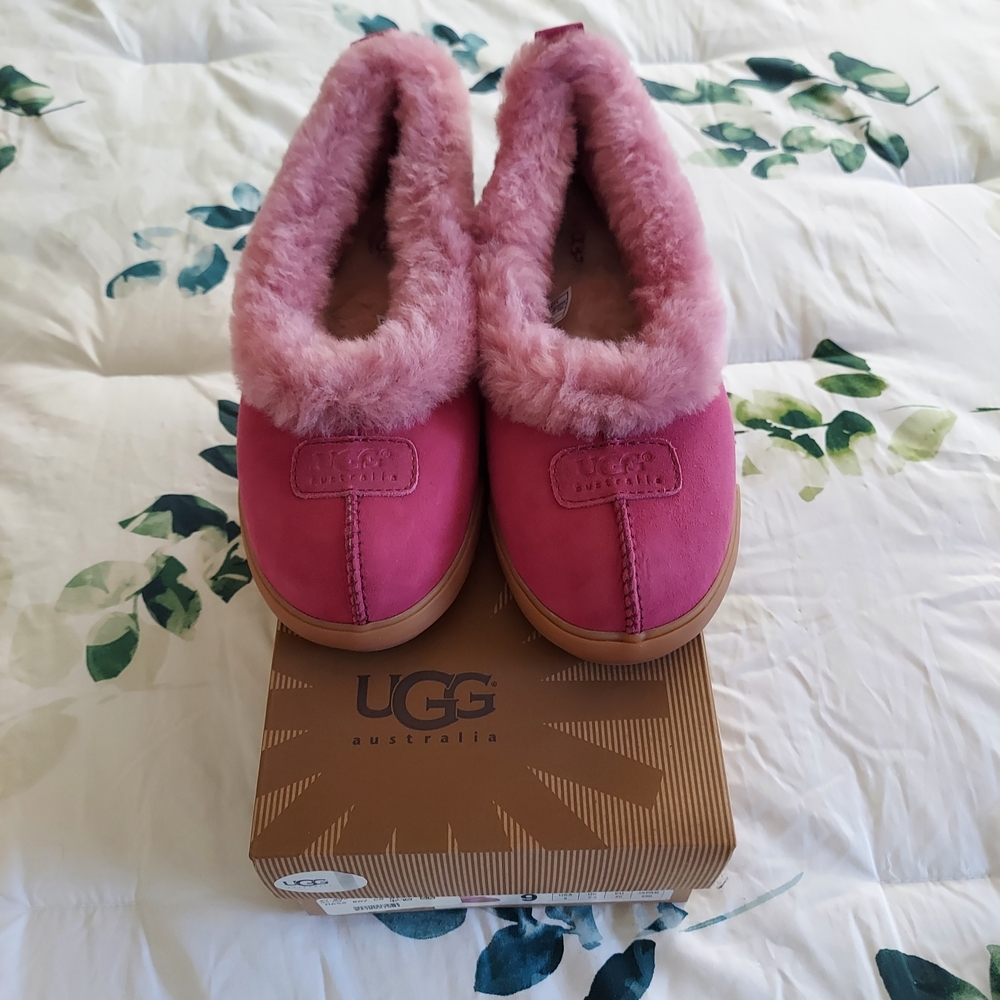 UGG Pink Fuzzy Slippers